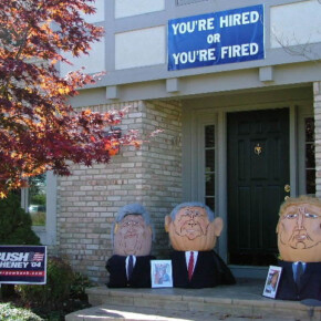 2004 "You're Hired or You're Fired" John Kerry 75 lbs., George W. Bush 160 lbs. & Donald Trump 180 lbs.